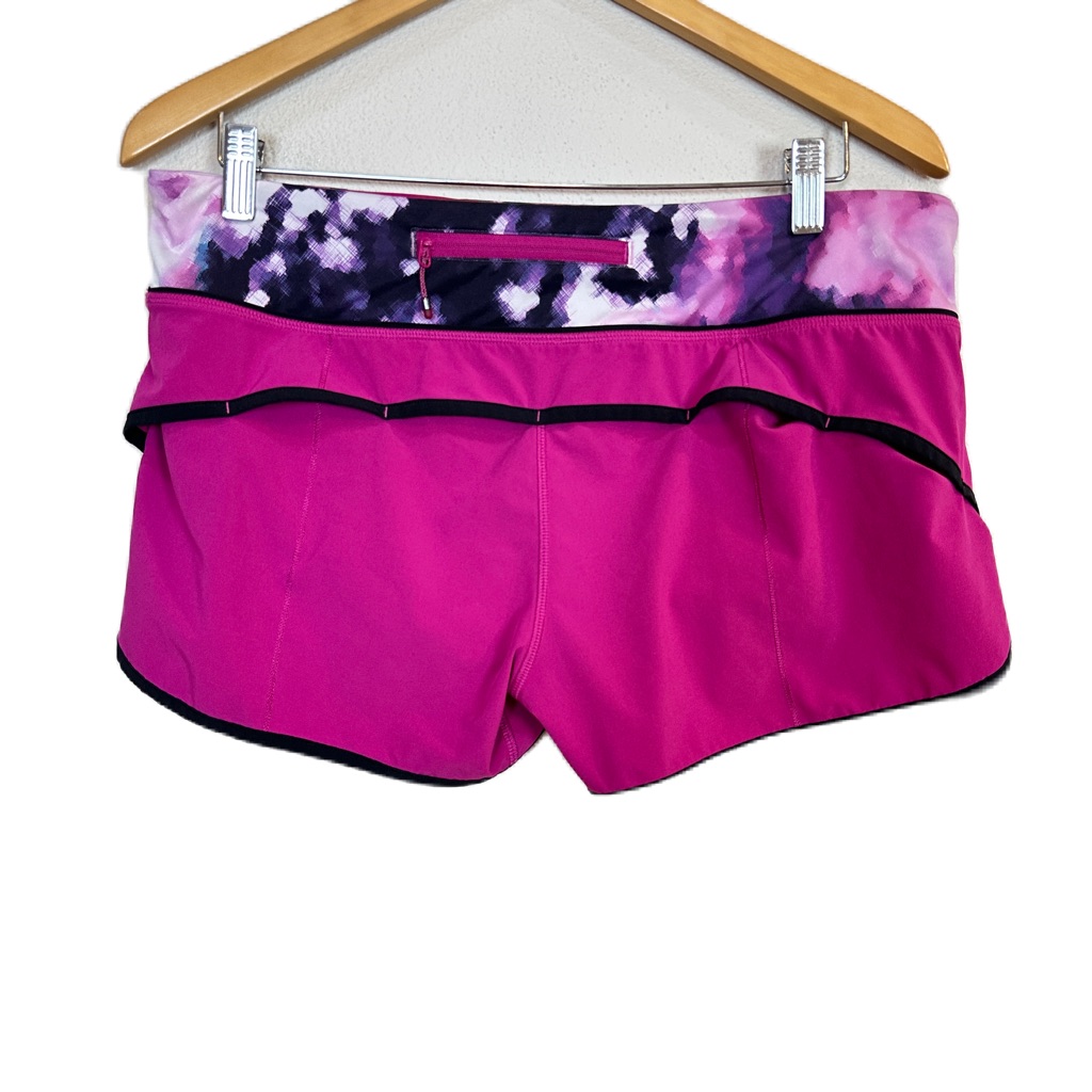 Lululemon Run Speed Short Pink 4-Way Stretch Raspberry Blooming Pixie Women’s 10